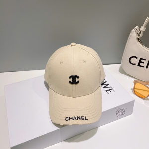 Chanel CC Logo Baseball Cap Hat White
