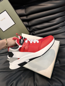Tom Ford NEOPRENE Jago panelled Mesh and Shell Lace Up Sneakers Red White Tom Ford NEOPRENE Jago panelled Mesh and Shell Lace Up Sneakers Red White