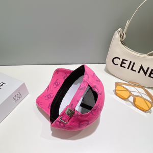 Chanel Allover CC Logo Baseball Hat Pink