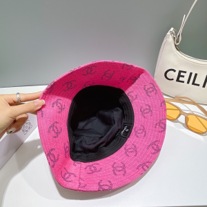 Chanel Allover CC Logo Bucket Hat Pink