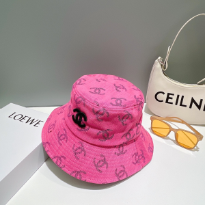 Chanel Allover CC Logo Bucket Hat Pink
