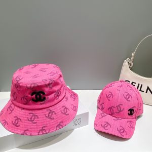 Chanel Allover CC Logo Bucket Hat Pink