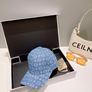 Loewe Anagram Denim Blue Baseball Hat