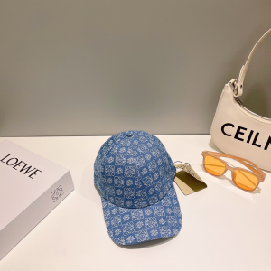 Loewe Anagram Denim Blue Baseball Hat