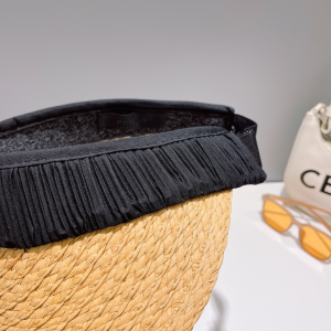 Prada Logo Raffia Visor Cap Hat Beige