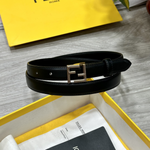 Fendi FF Buckle Leather Belt Black 20MM