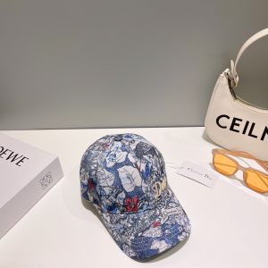Dior Cotton Blue Baseball Cap Hat