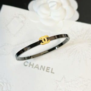 Chanel CC Logo Black Bangle Bracelets