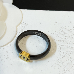 Chanel CC Logo Black Rings