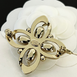 Chanel Crystals CC Logo Pearl Brooch