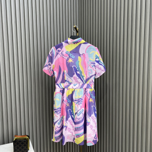 Chanel CC Printed Satin Dress