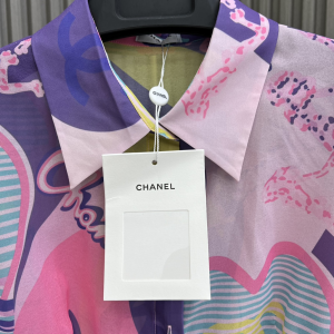 Chanel CC Printed Satin Dress
