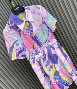 Chanel CC Printed Satin Dress