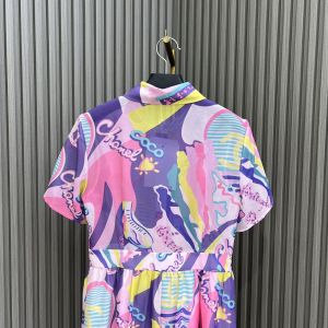 Chanel CC Printed Satin Dress