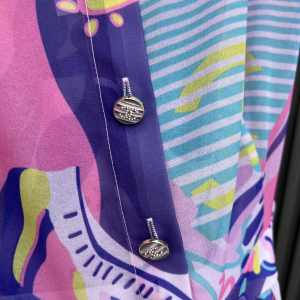 Chanel CC Printed Satin Dress