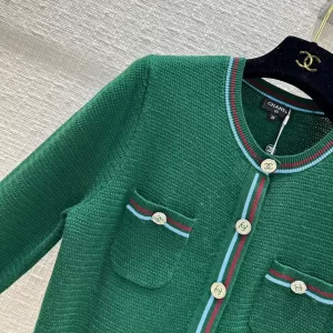Chanel Sweater Cardigan Green