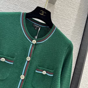 Chanel Sweater Cardigan Green