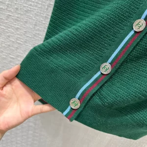 Chanel Sweater Cardigan Green