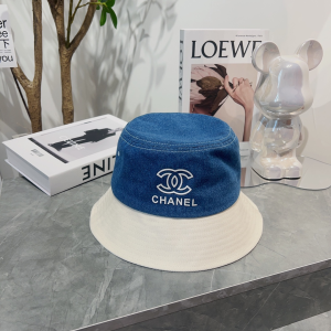 Chanel CC Denim Blue Bucket Hat