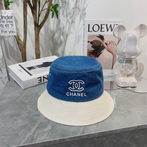 Chanel CC Denim Blue Bucket Hat