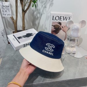 Chanel CC Denim Blue Bucket Hat