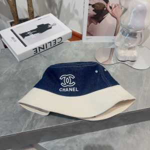 Chanel CC Denim Blue Bucket Hat