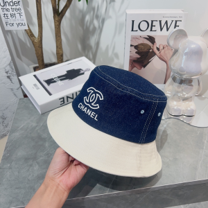 Chanel CC Denim Blue Bucket Hat