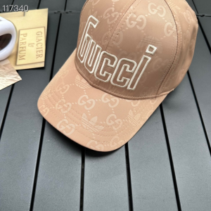 Gucci x Adidas GG Baseball Cap Hat Beige