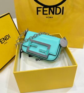 Tiffany x Fendi Nano Baguette Charm Bag Tiffany Blue Leather Tiffany x Fendi Nano Baguette Charm Bag Tiffany Blue Leather