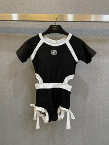 Chanel CC One Piece Swimsuit Black