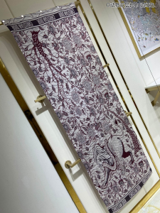 Dior Printed Silk Scarf Burgundy