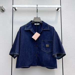 Miu Miu Denim Blue Short Shirts