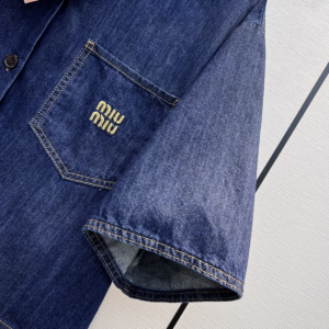 Miu Miu Denim Blue Short Shirts