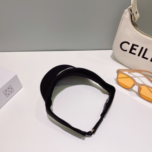 Chanel CC Logo Cotton Visor Hat Black