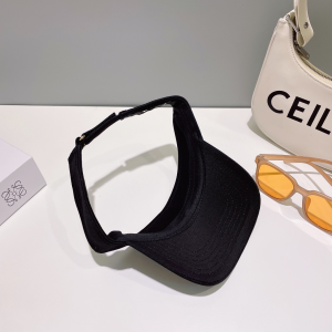 Chanel CC Logo Cotton Visor Hat Black