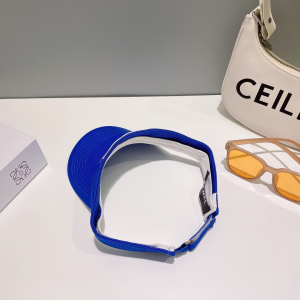 Chanel CC Logo Cotton Visor Hat Blue