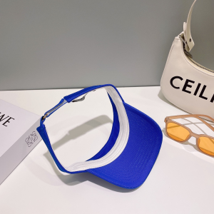 Chanel CC Logo Cotton Visor Hat Blue