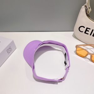 Chanel CC Logo Cotton Visor Hat Purple