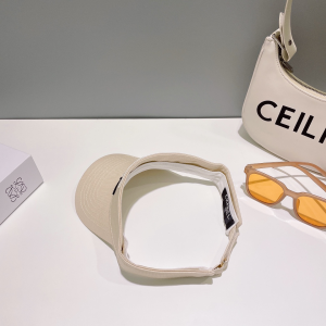 Chanel CC Logo Cotton Visor Hat White