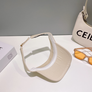 Chanel CC Logo Cotton Visor Hat White