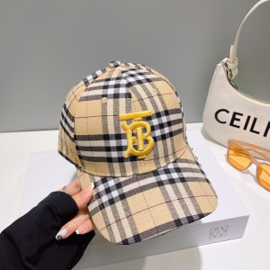 Burberry Monogram B Cotton Baseball Cap Hat Beige Burberry Monogram B Cotton Baseball Cap Hat Beige