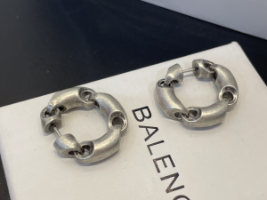 Balenciaga Solid Metallic Hoop Earrings