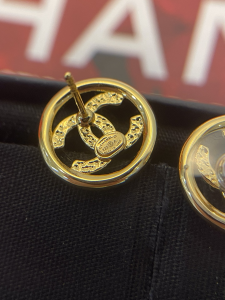 Chanel Gold CC Round Earrings