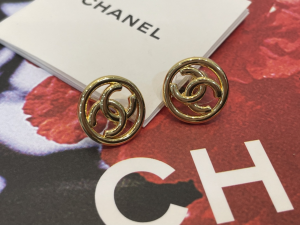 Chanel Gold CC Round Earrings