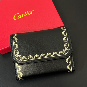 Cartier Guirlande de Cartier Small Leather Wallet Black Cartier Guirlande de Cartier Small Leather Wallet Black