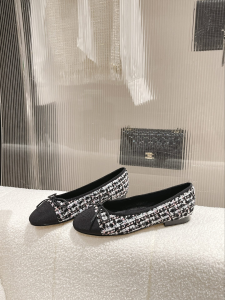Chanel Tweed Ballet Flat Black