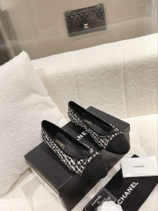 Chanel Tweed Ballet Flat Black