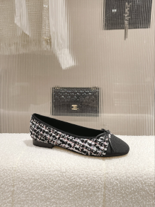 Chanel Tweed Ballet Flat Black