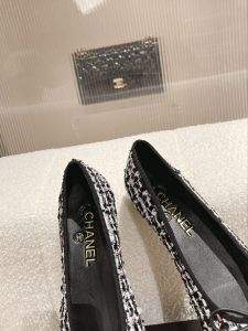 Chanel Tweed Ballet Flat Black