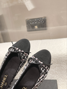 Chanel Tweed Ballet Flat Black